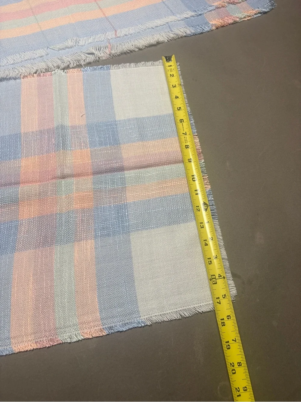 Pastel Plaid Cotton Table Cloth and Napkin Set - White, Light Blue, Pink 50x68in